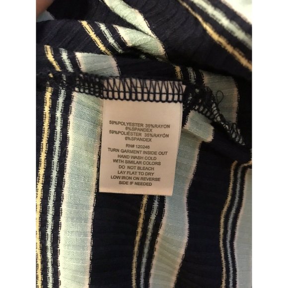 Wallflower Juniors Women's Blue Striped Long Sleeve Dress Size M New - Picture 6 of 7